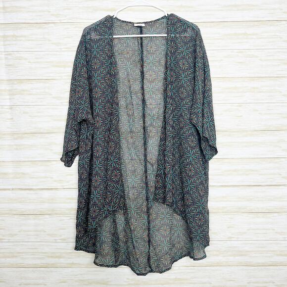 Lularoe Geometric Multicolored Open Front Kimono - Picture 1 of 6